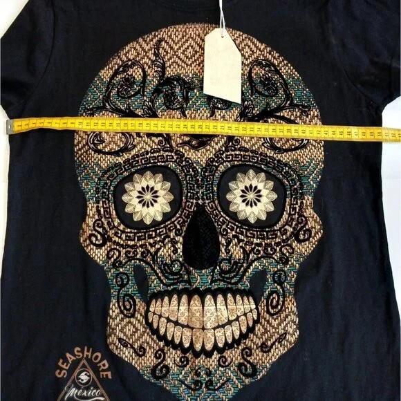 SEASHORE Men's XL(46-48 ) T-Shirt black100%cotton made in Mexico - Picture 2 of 4